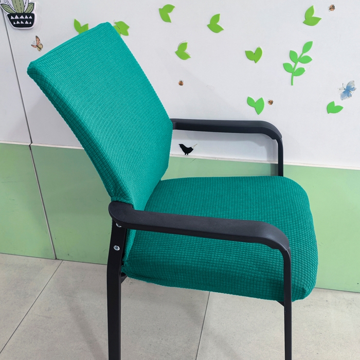 91家纺网 家纺一手货源 找家纺 （总）壹零特色家纺 2025新款弹力防水华夫格培训椅套 纯色带拉链加高靠背款椅子套