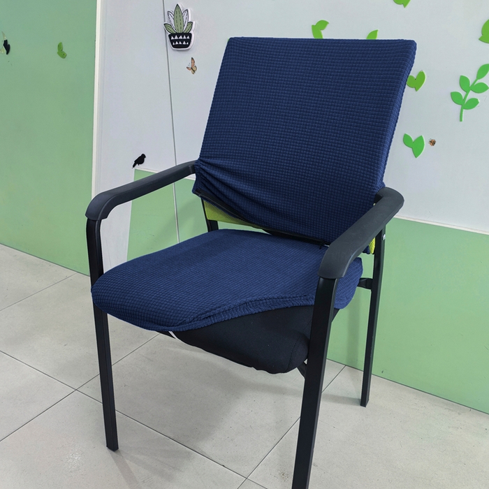 91家纺网 家纺一手货源 找家纺 （总）壹零特色家纺 2025新款弹力防水华夫格培训椅套 纯色带拉链加高靠背款椅子套