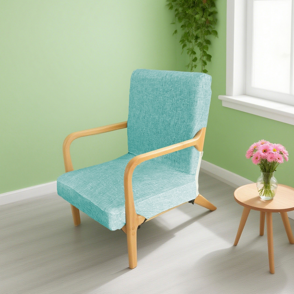 91家纺网 家纺一手货源 找家纺 （总）壹零特色家纺 印花格实木沙发椅套  实木沙发单人椅套