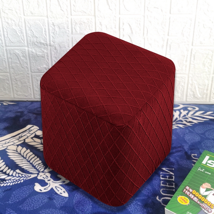 91家纺网 家纺一手货源 找家纺 （总）壹零特色家纺 菱形格提花方凳子套 弹性换鞋凳套 方柱凳子套