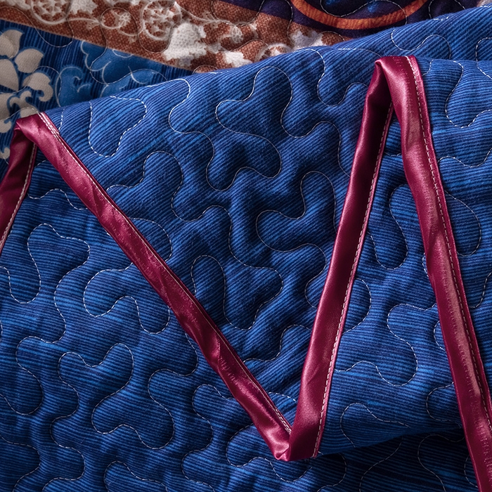 91家纺网 家纺一手货源 找家纺 （总）星期三 2023年新款绗缝磨毛床盖三件套（加老板微信有会员价）