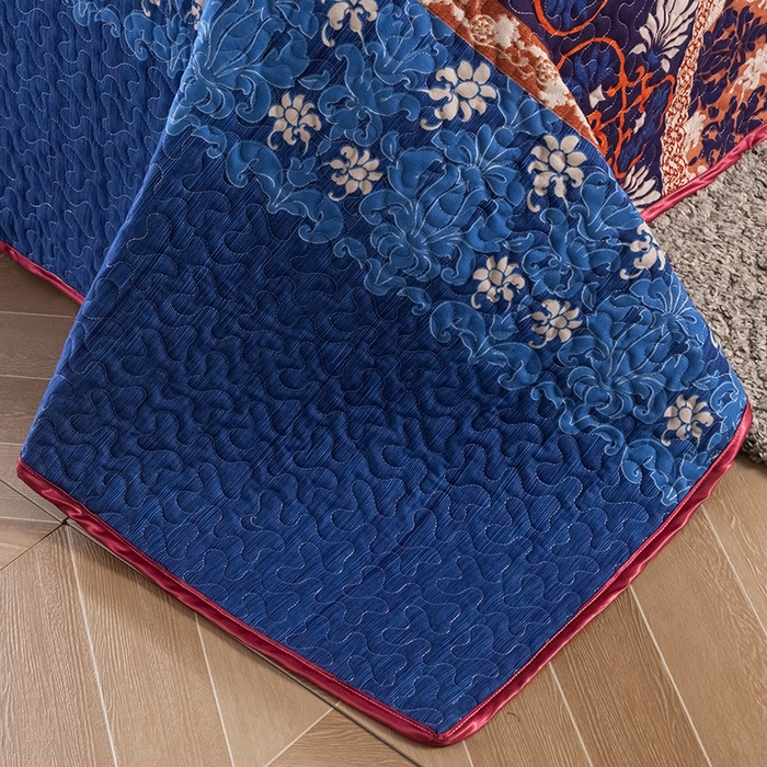 91家纺网 家纺一手货源 找家纺 （总）星期三 2023年新款绗缝磨毛床盖三件套（加老板微信有会员价）