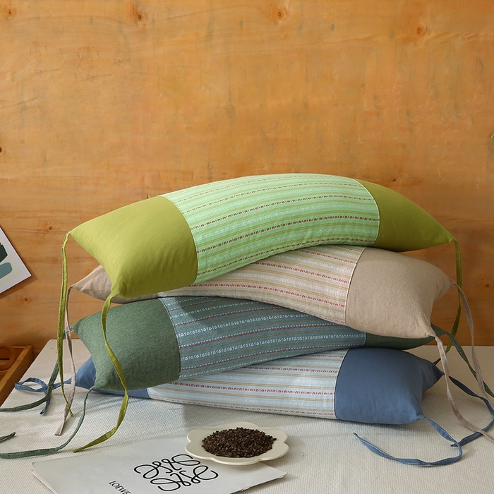 91家纺网 家纺一手货源 找家纺 （总）金牛枕芯 2025新款全棉立体条纹荞麦糖果枕枕头枕芯