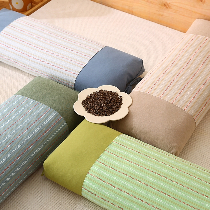 91家纺网 家纺一手货源 找家纺 金牛枕芯 2025新款全棉立体条纹荞麦糖果枕枕头枕芯 浅绿