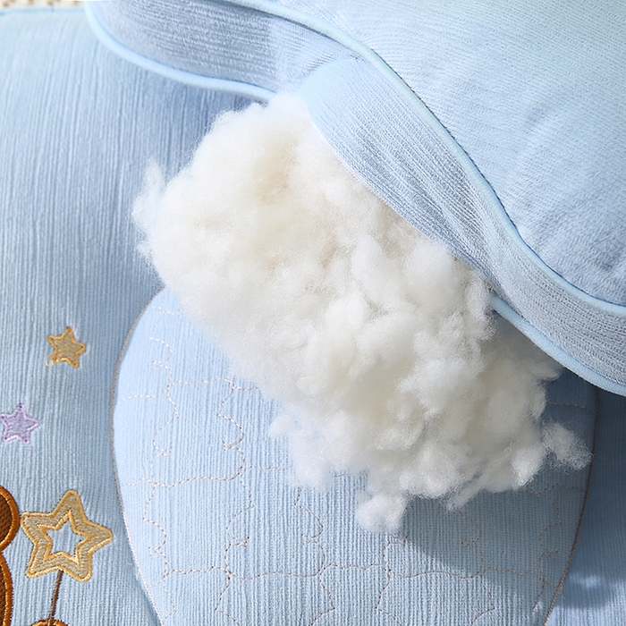 91家纺网 家纺一手货源 找家纺 金牛枕芯 2025新款贴布绣儿童枕芯枕头亲肤舒适安抚儿童枕 小奶熊-蓝色