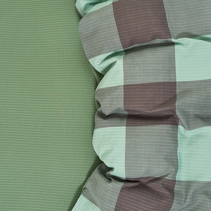 91家纺网 家纺一手货源 找家纺 卢赛尔 2025新款简约格子水洗学生季学生宿舍三件套 赫本-绿