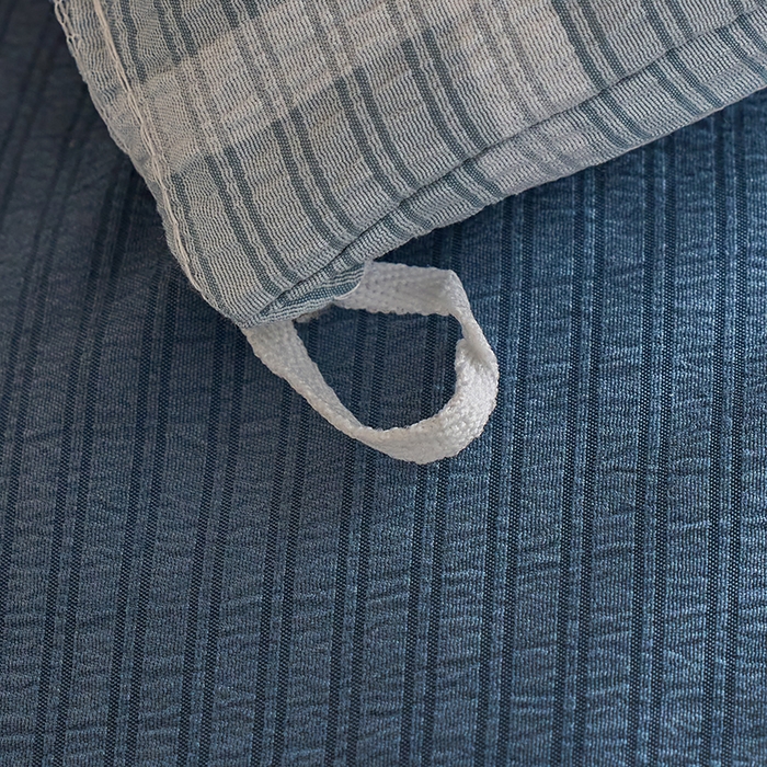 91家纺网 家纺一手货源 找家纺 卢赛尔 2025新款简约格子水洗学生季学生宿舍三件套 莫奈-兰