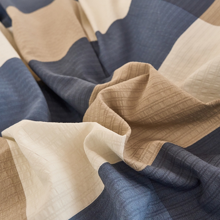 91家纺网 家纺一手货源 找家纺 卢赛尔 2025新款简约格子水洗学生季学生宿舍三件套 圣代-蓝