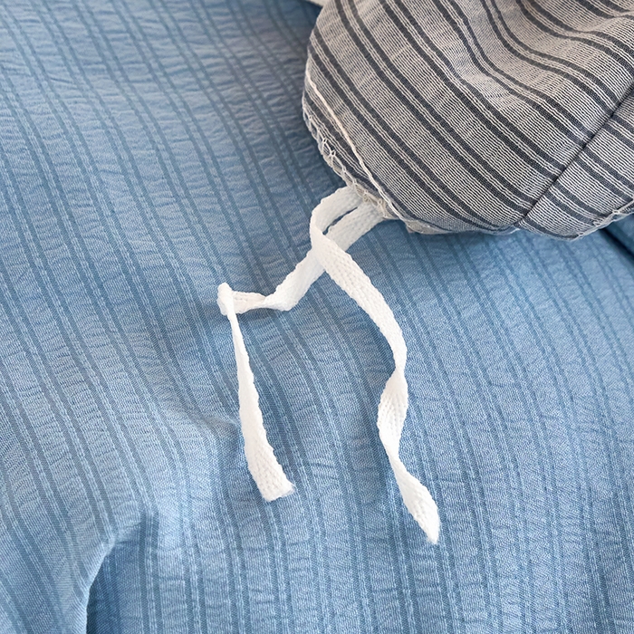 91家纺网 家纺一手货源 找家纺 卢赛尔 2025新款简约格子水洗学生季学生宿舍三件套 圣代-蓝