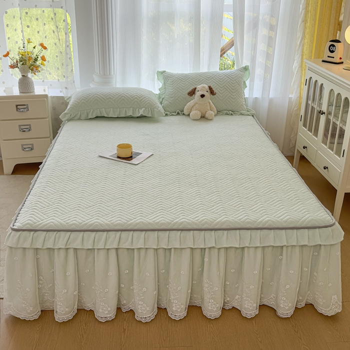 91家纺网 家纺一手货源 找家纺 （总）家之硕 2025秋冬款多功能牛奶绒可拆卸式床笠床裙四件套