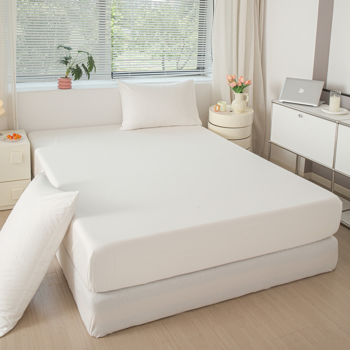 91家纺网 家纺一手货源 找家纺 （总）恬澳家纺 2025新款纯色全棉床笠-棉语