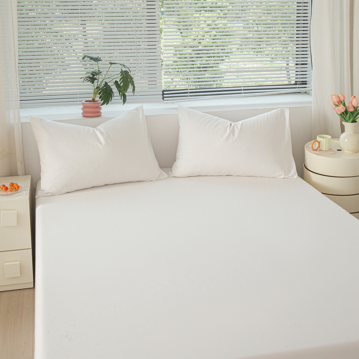 91家纺网 家纺一手货源 找家纺 （总）恬澳家纺 2025新款纯色全棉床笠-棉语