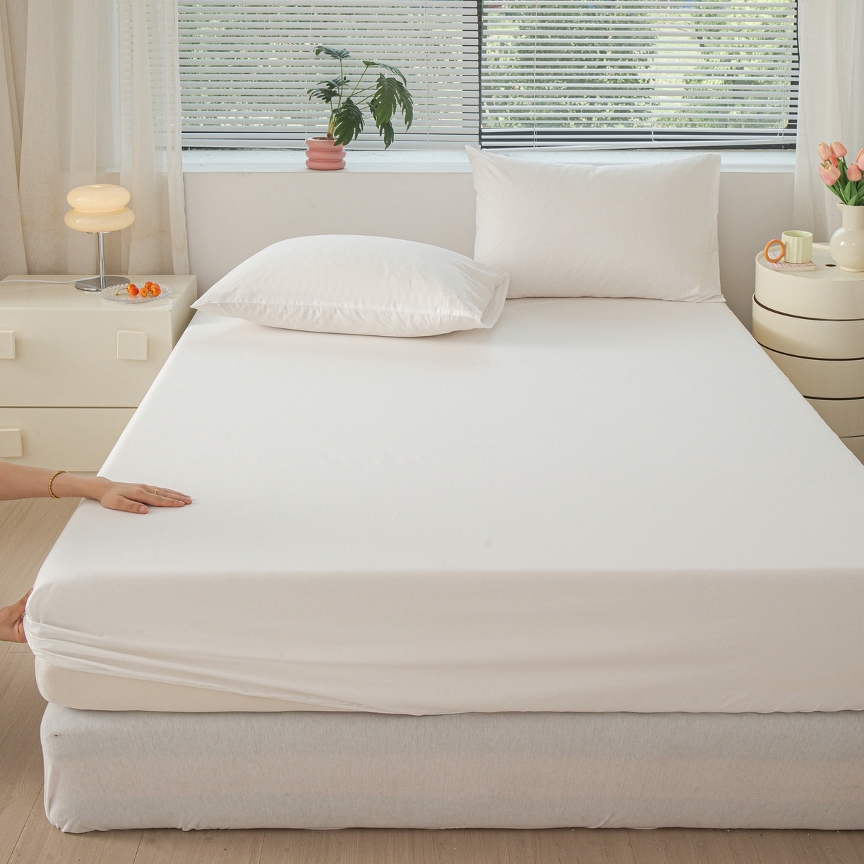 91家纺网 家纺一手货源 找家纺 （总）恬澳家纺 2025新款纯色全棉床笠-棉语