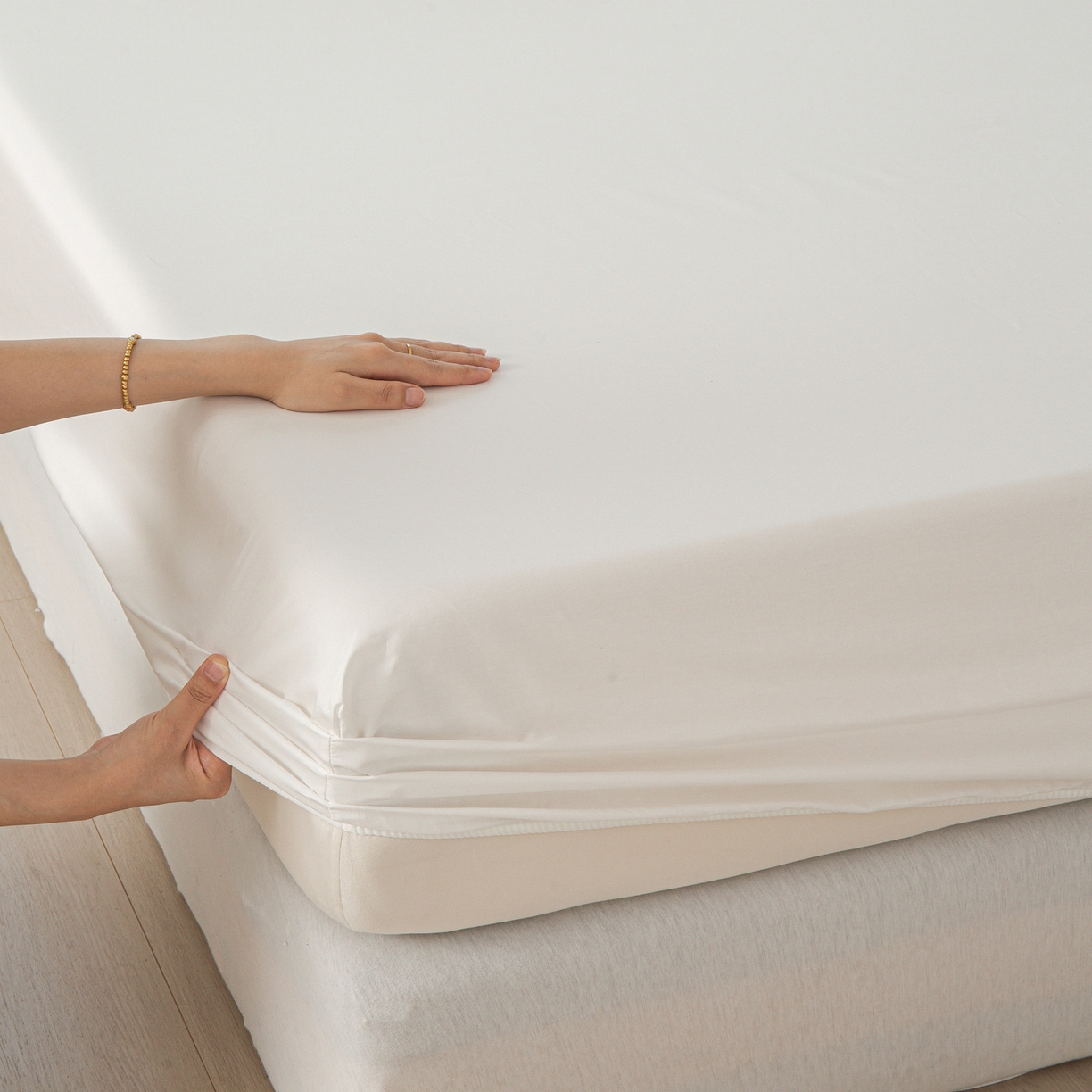 91家纺网 家纺一手货源 找家纺 （总）恬澳家纺 2025新款纯色全棉床笠-棉语