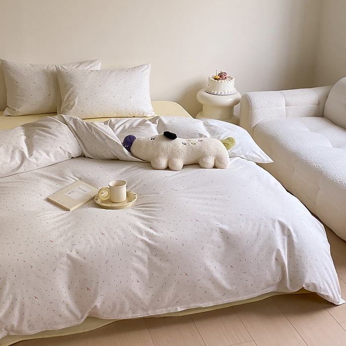 91家纺网 家纺一手货源 找家纺 Mr.pig猪先生水洗棉 2025新款小清新全棉四件套 彩啵啵