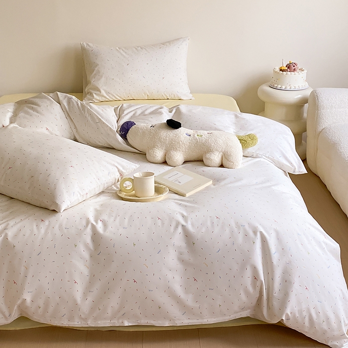 91家纺网 家纺一手货源 找家纺 Mr.pig猪先生水洗棉 2025新款小清新全棉四件套 彩啵啵