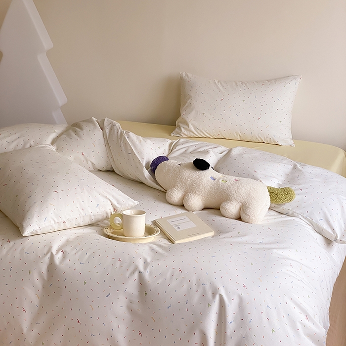 91家纺网 家纺一手货源 找家纺 Mr.pig猪先生水洗棉 2025新款小清新全棉四件套 彩啵啵