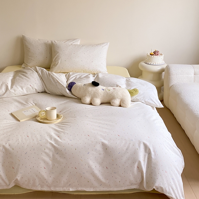 91家纺网 家纺一手货源 找家纺 Mr.pig猪先生水洗棉 2025新款小清新全棉四件套 彩啵啵