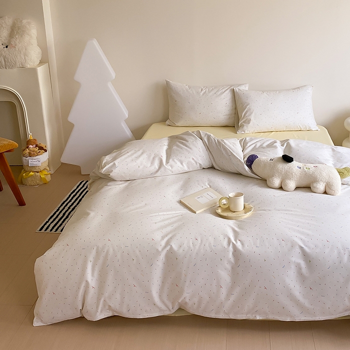 91家纺网 家纺一手货源 找家纺 Mr.pig猪先生水洗棉 2025新款小清新全棉四件套 彩啵啵