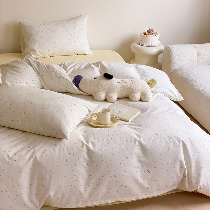 91家纺网 家纺一手货源 找家纺 Mr.pig猪先生水洗棉 2025新款小清新全棉四件套 彩啵啵