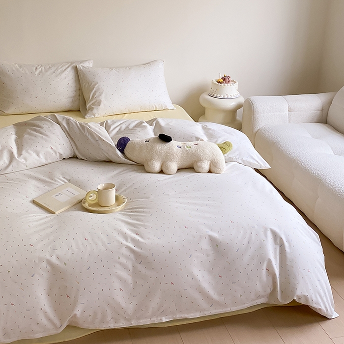 91家纺网 家纺一手货源 找家纺 Mr.pig猪先生水洗棉 2025新款小清新全棉四件套 彩啵啵