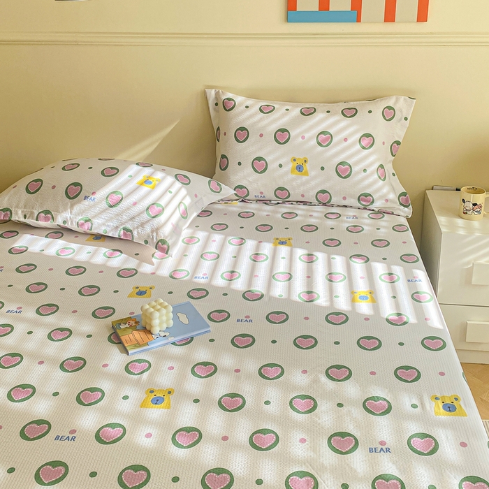 91家纺网 家纺一手货源 找家纺 （总）恬澳家纺 2025新款A类印花泡泡棉床笠-场景一