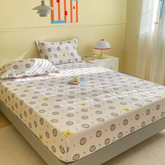 91家纺网 家纺一手货源 找家纺 （总）恬澳家纺 2025新款A类印花泡泡棉床笠-场景一