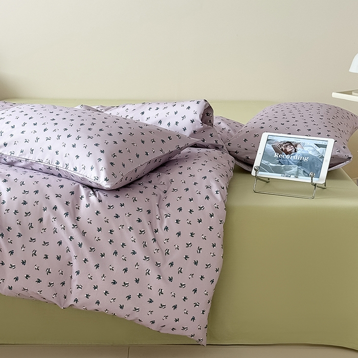 91家纺网 家纺一手货源 找家纺 Mr.pig猪先生水洗棉 2025新款小清新全棉四件套 花野