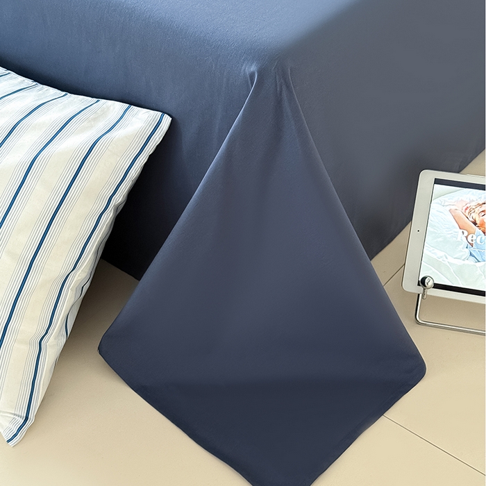 91家纺网 家纺一手货源 找家纺 Mr.pig猪先生水洗棉 2025新款小清新全棉四件套 假期日记-竖条