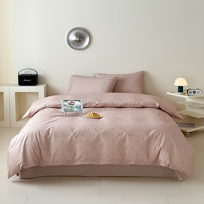 Mr.pig猪先生水洗棉 2025新款小清新全棉四件套 栗子波点