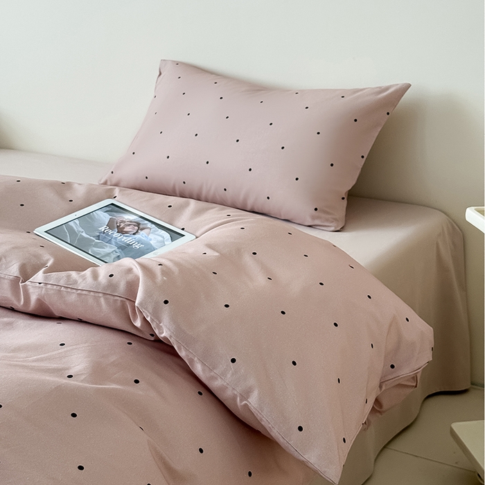 91家纺网 家纺一手货源 找家纺 Mr.pig猪先生水洗棉 2025新款小清新全棉四件套 栗子波点