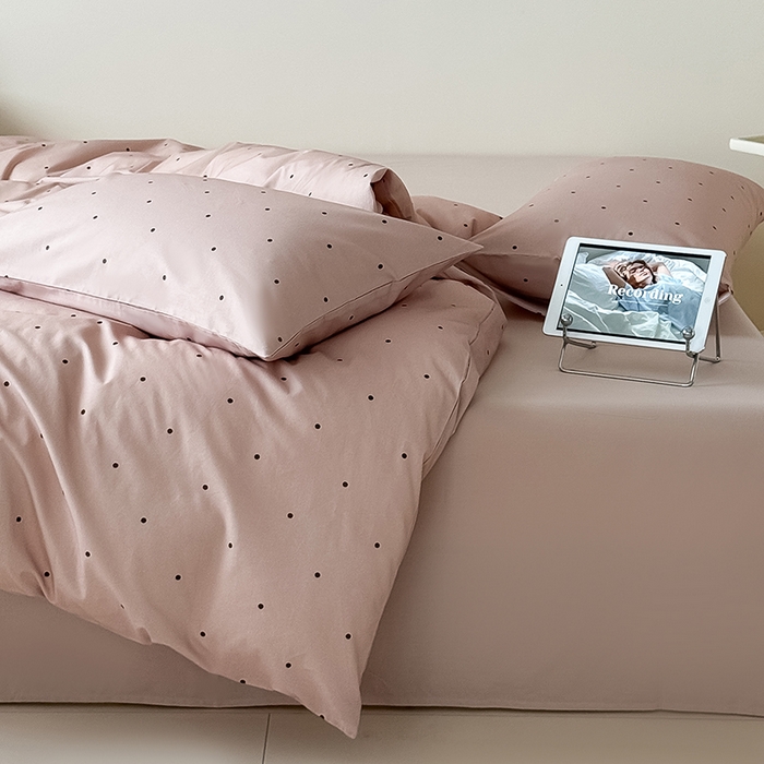 91家纺网 家纺一手货源 找家纺 Mr.pig猪先生水洗棉 2025新款小清新全棉四件套 栗子波点