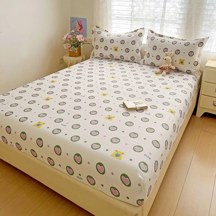 91家纺网 家纺一手货源 找家纺 （总）恬澳家纺 2025新款A类印花泡泡棉床笠-场景二