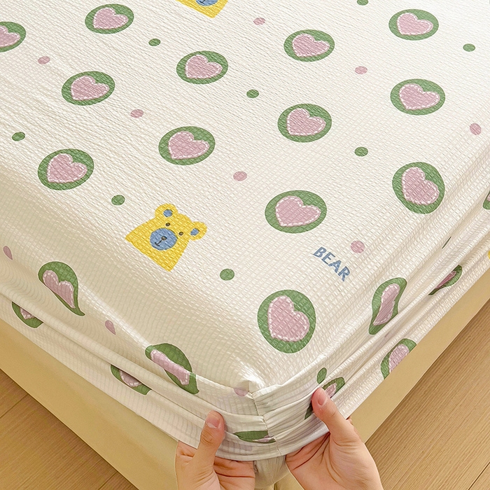 91家纺网 家纺一手货源 找家纺 （总）恬澳家纺 2025新款A类印花泡泡棉床笠-场景二