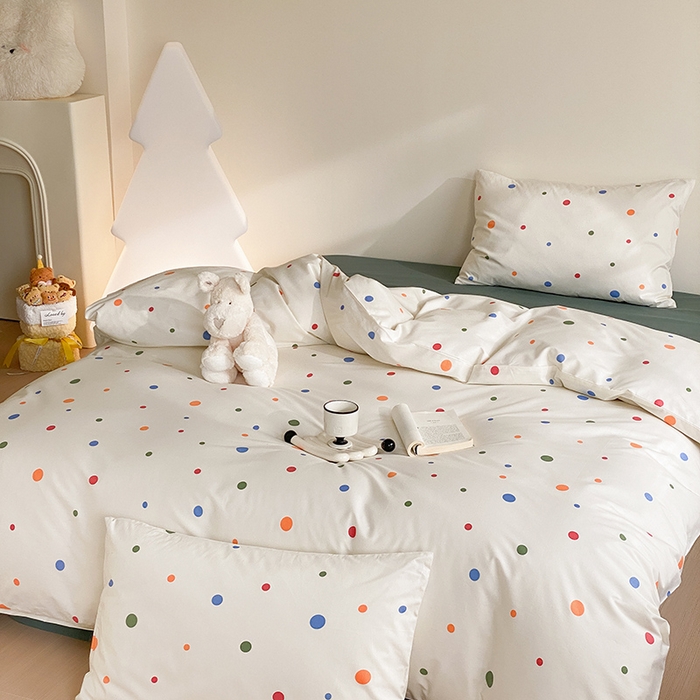 91家纺网 家纺一手货源 找家纺 Mr.pig猪先生水洗棉 2025新款小清新全棉四件套 甜甜圈