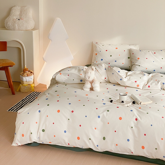 91家纺网 家纺一手货源 找家纺 Mr.pig猪先生水洗棉 2025新款小清新全棉四件套 甜甜圈