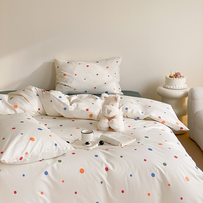 91家纺网 家纺一手货源 找家纺 Mr.pig猪先生水洗棉 2025新款小清新全棉四件套 甜甜圈