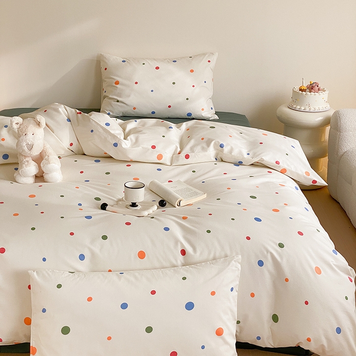 91家纺网 家纺一手货源 找家纺 Mr.pig猪先生水洗棉 2025新款小清新全棉四件套 甜甜圈