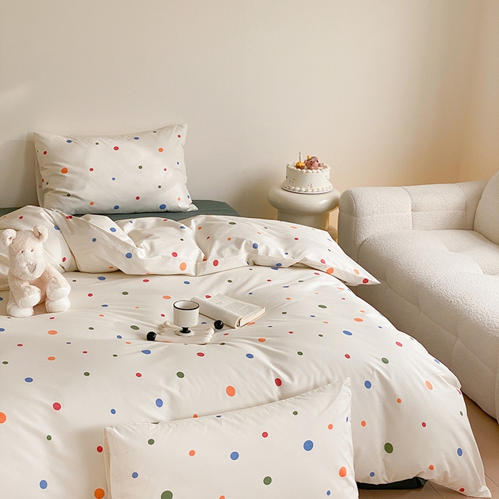 91家纺网 家纺一手货源 找家纺 Mr.pig猪先生水洗棉 2025新款小清新全棉四件套 甜甜圈