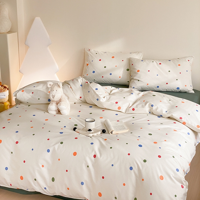 91家纺网 家纺一手货源 找家纺 Mr.pig猪先生水洗棉 2025新款小清新全棉四件套 甜甜圈