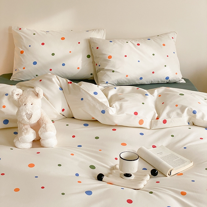 91家纺网 家纺一手货源 找家纺 Mr.pig猪先生水洗棉 2025新款小清新全棉四件套 甜甜圈