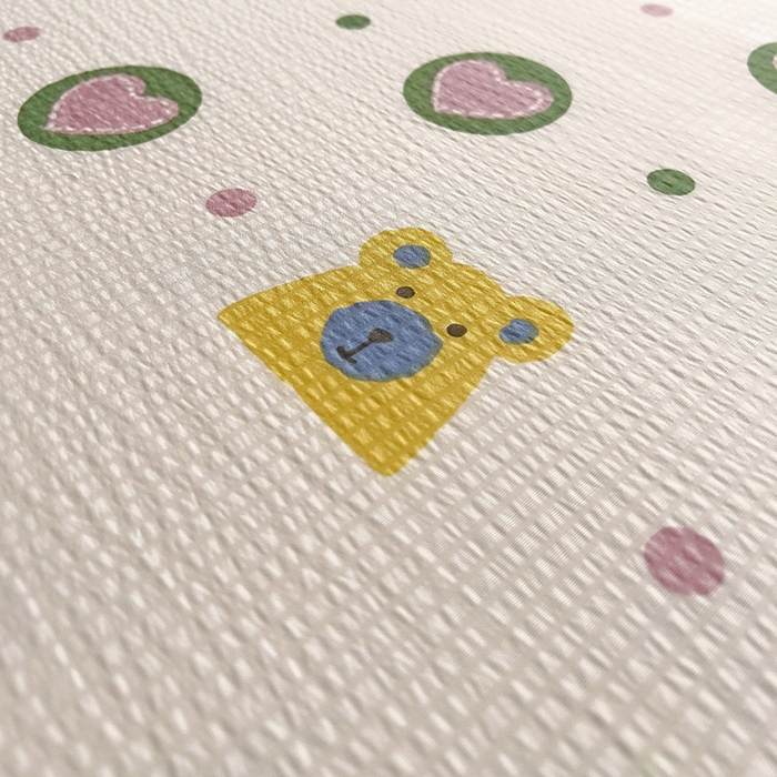 91家纺网 家纺一手货源 找家纺 恬澳家纺 2025新款A类印花泡泡棉床笠-场景二 爱心圈圈