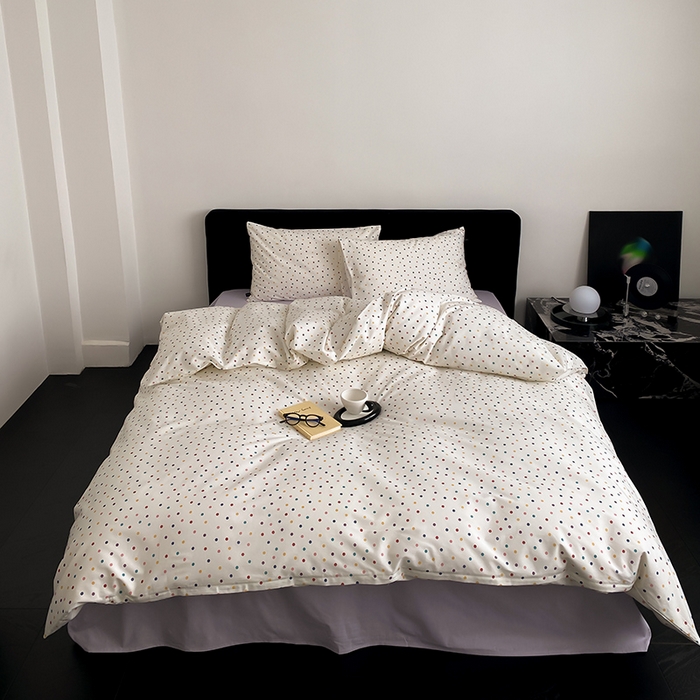 Mr.pig猪先生水洗棉 2025新款小清新全棉四件套 五彩波点