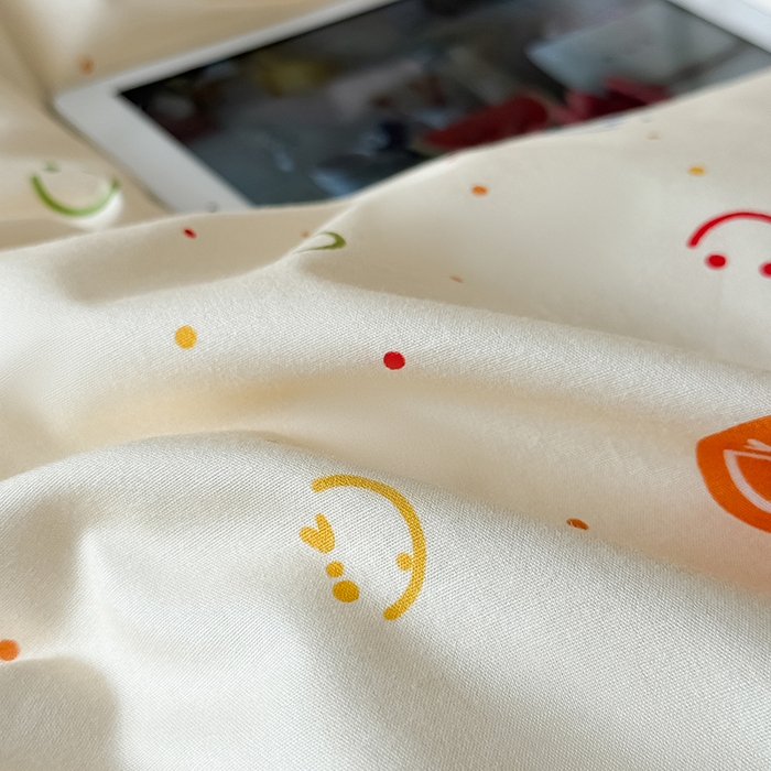 91家纺网 家纺一手货源 找家纺 Mr.pig猪先生水洗棉 2025新款小清新全棉四件套 笑脸