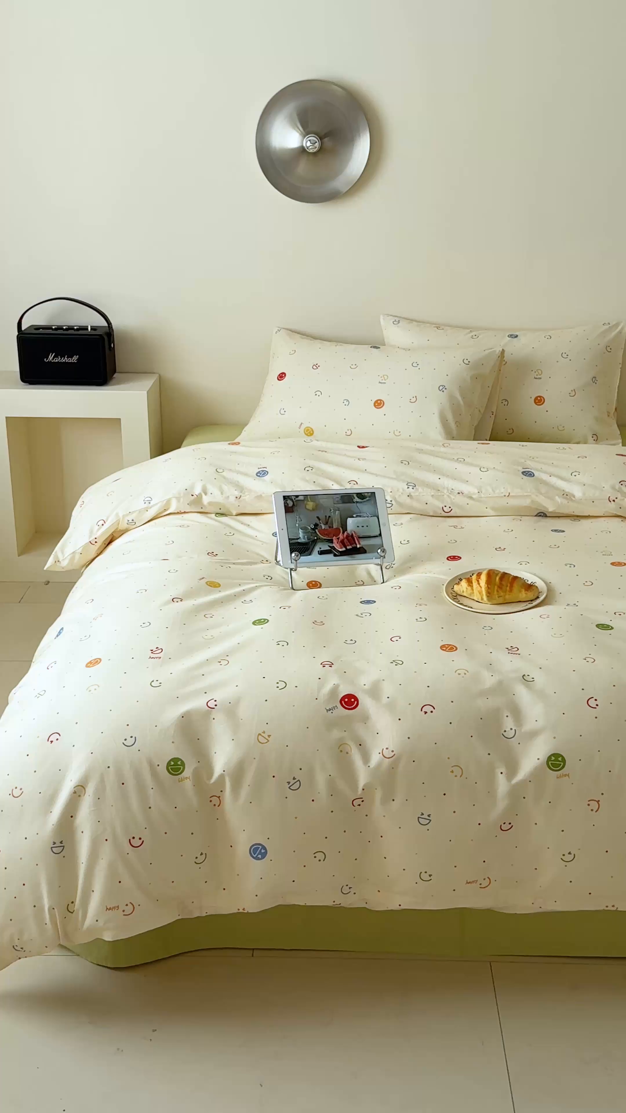 91家纺网 家纺一手货源 找家纺 Mr.pig猪先生水洗棉 2025新款小清新全棉四件套 笑脸