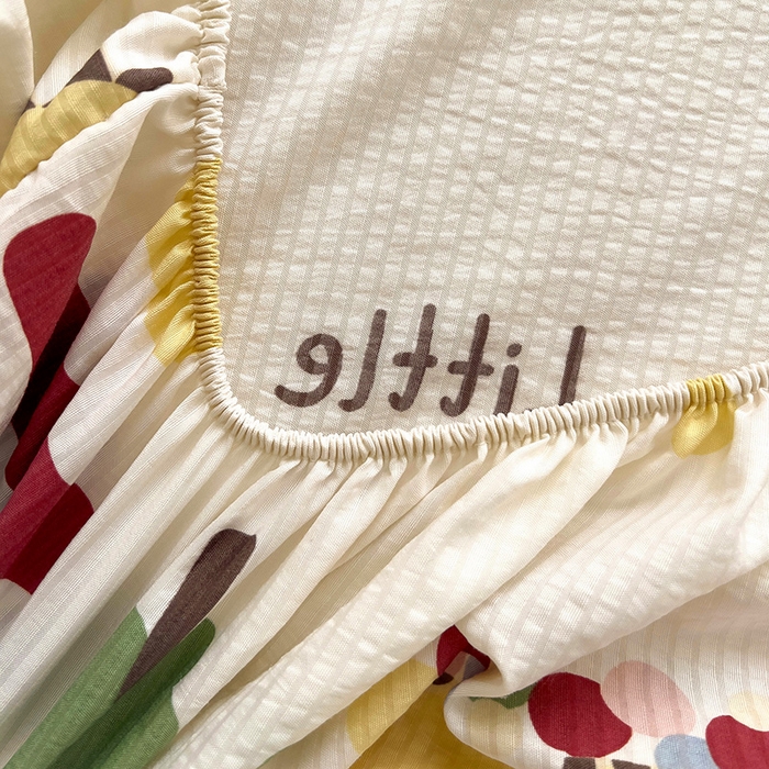 91家纺网 家纺一手货源 找家纺 恬澳家纺 2025新款A类印花泡泡棉床笠-场景二 恐龙宝贝