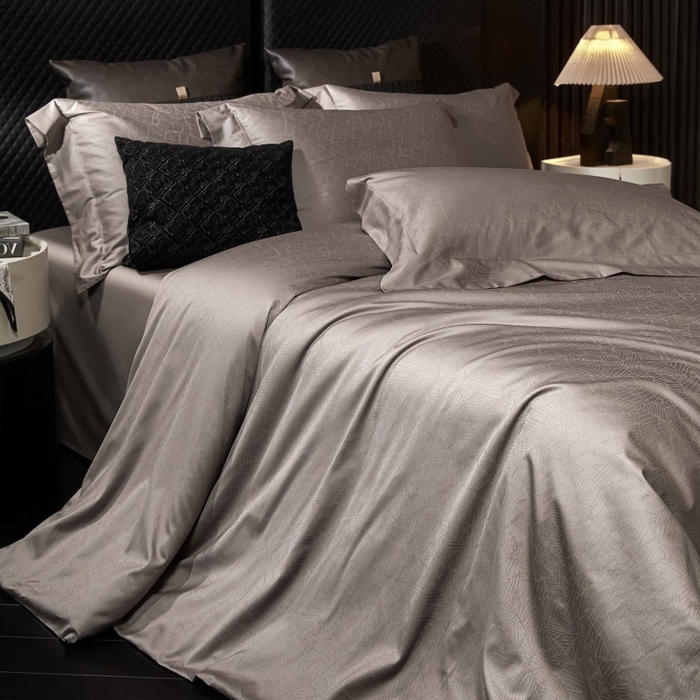 91家纺网 家纺一手货源 找家纺 （总）舒慕家纺 2025新款亲肤舒适高端100S长绒棉纯棉银丝提花四件套