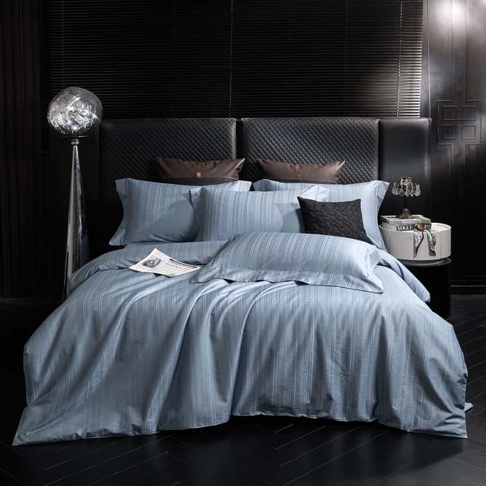 91家纺网 家纺一手货源 找家纺 舒慕家纺 2025新款亲肤舒适高端100S长绒棉纯棉银丝提花四件套 非凡084