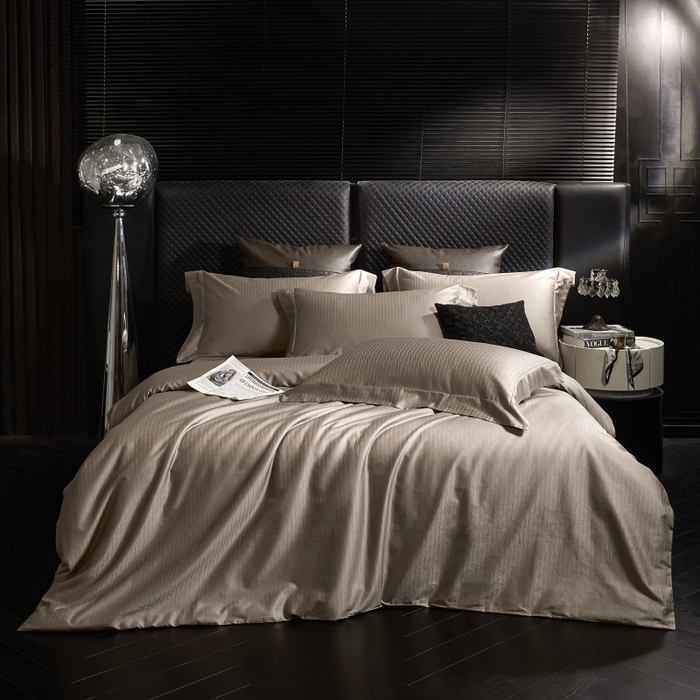 91家纺网 家纺一手货源 找家纺 舒慕家纺 2025新款亲肤舒适高端100S长绒棉纯棉银丝提花四件套 光艺066