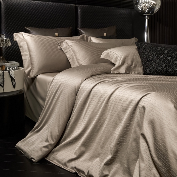 91家纺网 家纺一手货源 找家纺 舒慕家纺 2025新款亲肤舒适高端100S长绒棉纯棉银丝提花四件套 光艺066